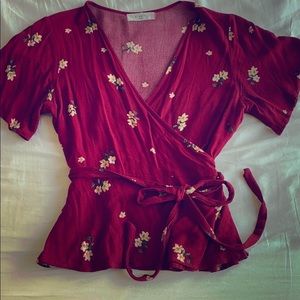 True Wrap Red Blouse